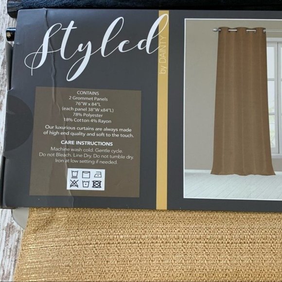 MARRIO Solid Room Darkening Curtain Panels Pair Beige Set 38 x 84 in NEW NWT - Picture 3 of 7
